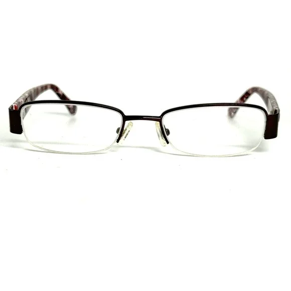 Bongo Alexis BRN Brown Rectangular Half Rim Eyeglasses Frames‎ 48-18-135 22750