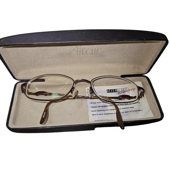 Saks Fifth Avenue Altair Eyeglasses Brown Metal Frame 173‎ FLR 135 Case Cloth