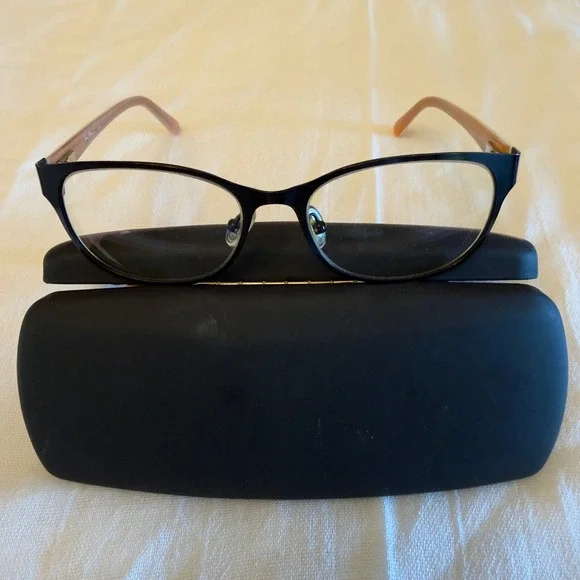 Vera Bradley Farrah Flower Shower Eyeglass Frames Black Floral Cat Eye 52-16-130