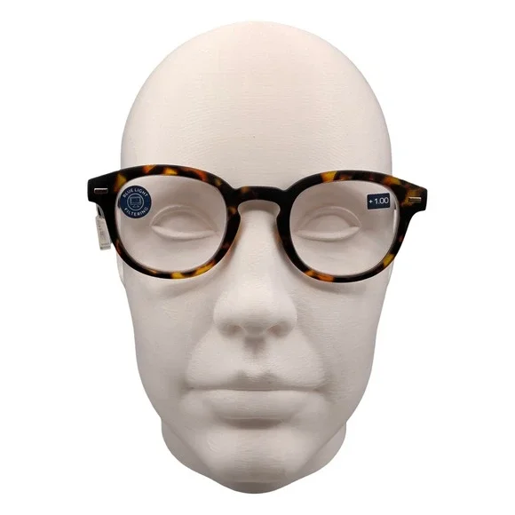 Peepers Headliner Blue Light Tortoise‎ Reading Glasses +1.00  Round Mens Womens