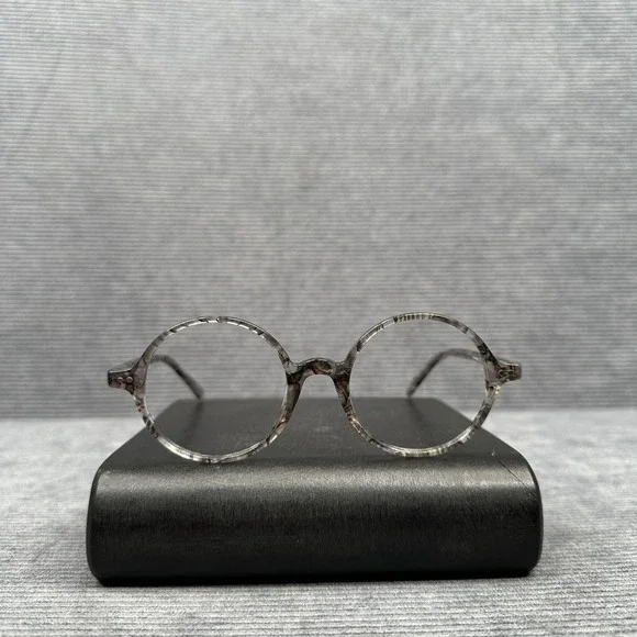 Firmoo Grey Marble Round Y2K Eyeglass Frames DBSN62204 48-21-138 C08 Full Rim
