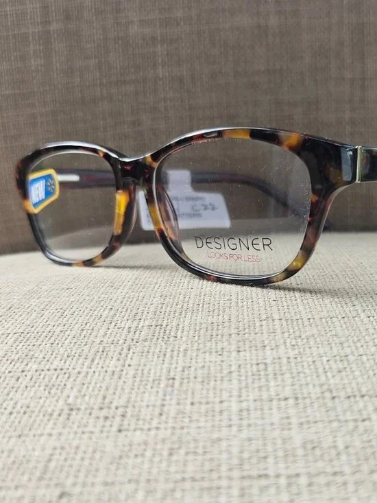 Wallmart Eyeglasses Frame Tortoise Brown Designer Look Eyewear FM13048 NWT $54