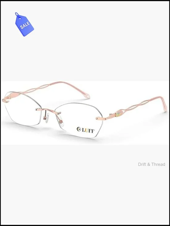 Rimless Lightweight Metal Reading Glasses Blue Light Blocking Computer Readers