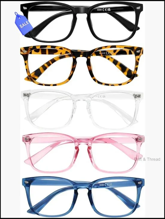 5 Pack Blue Light Blocking Reading Glasses for Women Men UV Glare Computer