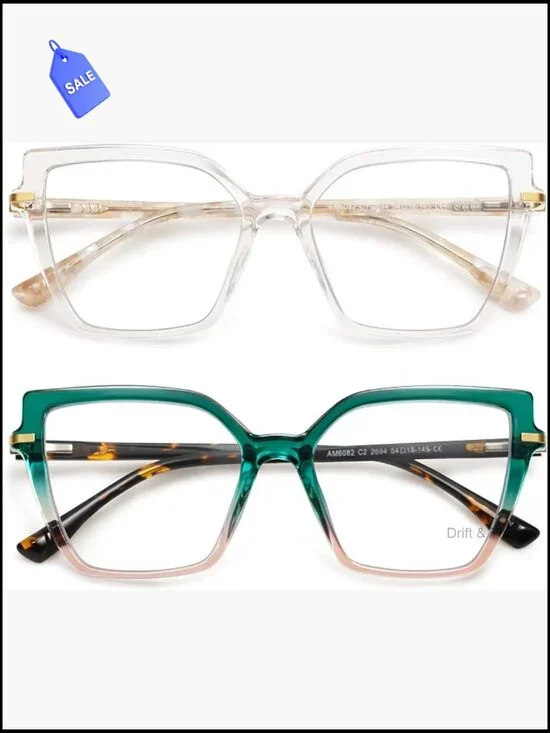 Trendy Square Blue Light Blocking Reading Glasses with Spring Hinge