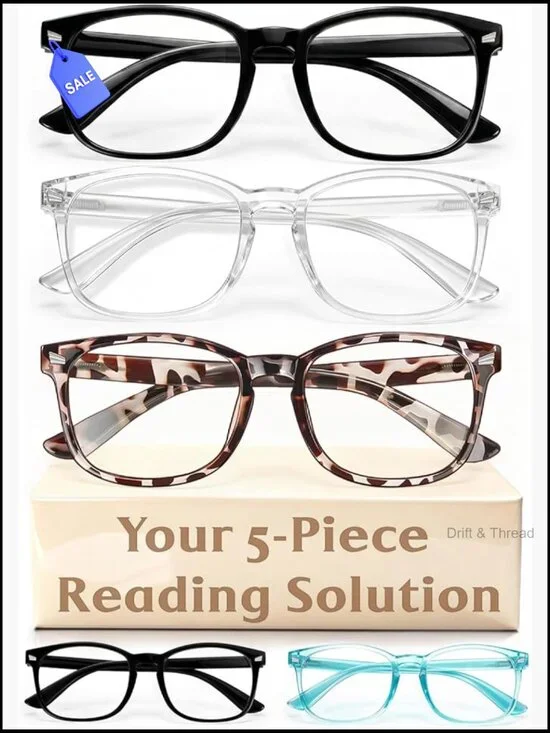 5 Pack Blue Light Reading Glasses 1.5 Power Readers for Men Women