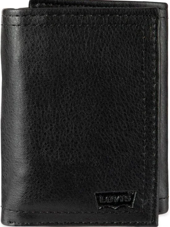 Sleek Slim Trifold Wallet for Men - ID Window, Credit Card Holder, Black Design