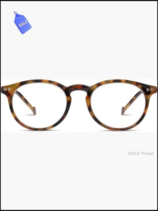 Round Blue Light Blocking Reading Glasses with Spring Hinges