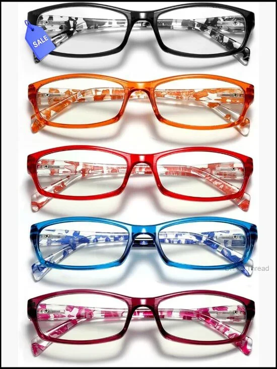 5 Pairs Blue Light Blocking Reading Glasses Spring Hinge UV Filter