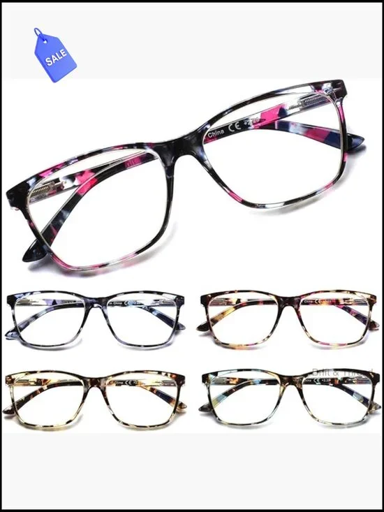 Spring Hinge Reading Glasses Blue Light Blocking Fashion Print for Women