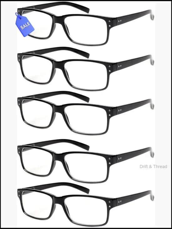 5 Pairs Spring Hinge Reading Glasses for Men Women Readers