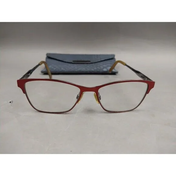 Adin Thomas Eyeglass Frames 52-16-135 Red Full Rim‎