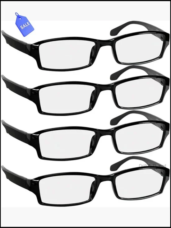Reading Glasses Spring Hinge Rectangular Full Rim Acrylic Lens Anti-Reflective