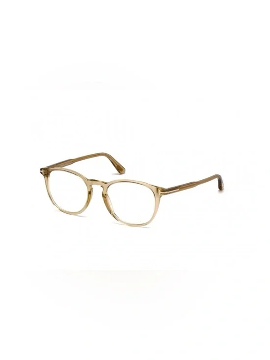 Tom Ford Translucent Honey Brown Round Optical Frames