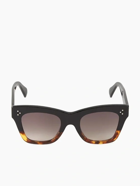 Celine Black and Tortoiseshell Cat-Eye Sunglasses