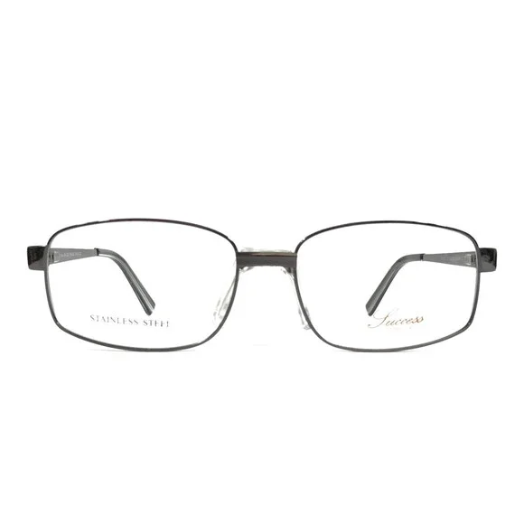 Success Eyeglasses Frames SS-353 Gunmetal Gray Rectangle Wire Rim 56-16-145