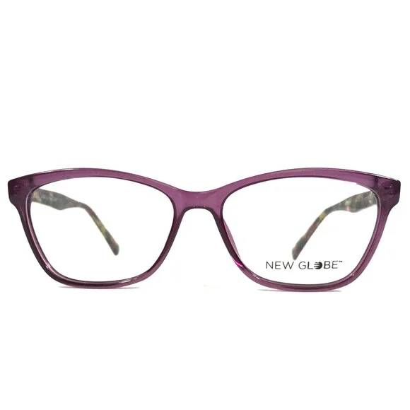 New Globe Eyeglasses Frames L4095 EGGPLANT Clear Purple Brown Tortoise 52-16-135