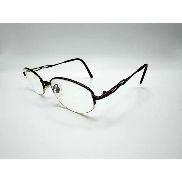 Seiko T-3036 Women's Eyeglasses Frames Only Brown Titanium 52-18-140 Half Rim