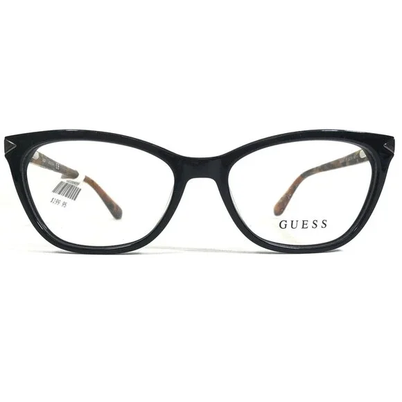 Guess Eyeglasses Frames GU2668 001 Black Tortoise Cat Eye Full Rim 52-16-140