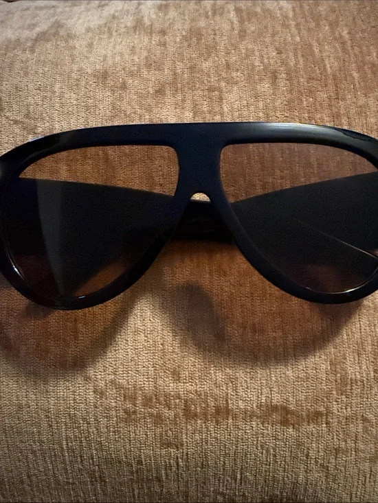 Oversized Black Shield Sunglasses