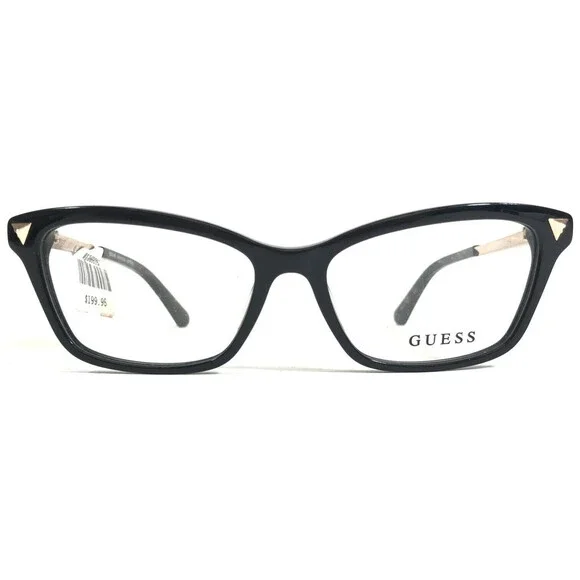 Guess Eyeglasses Frames GU2797-S 001 Black Gold Cat Eye Swarovski 52-15-140