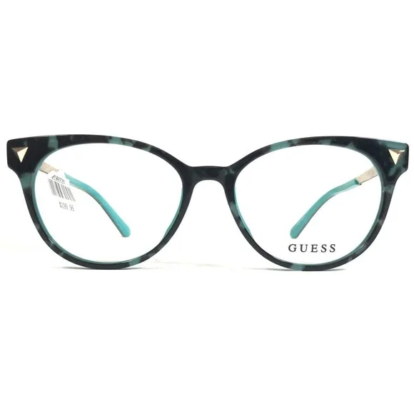 Guess Eyeglasses Frames GU2799 095 Black Blue Gold Round Full Rim 52-16-140