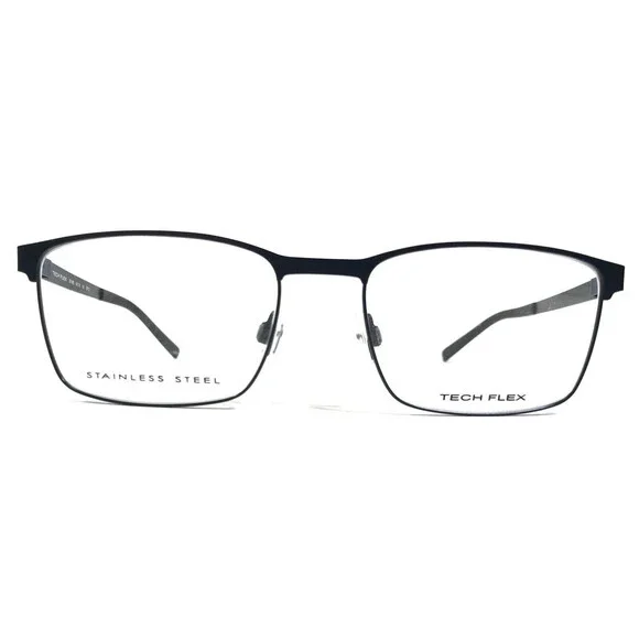 Tech Flex Eyeglasses Frames 30148S SP12 Grey Blue Square Full Rim 54-18-145