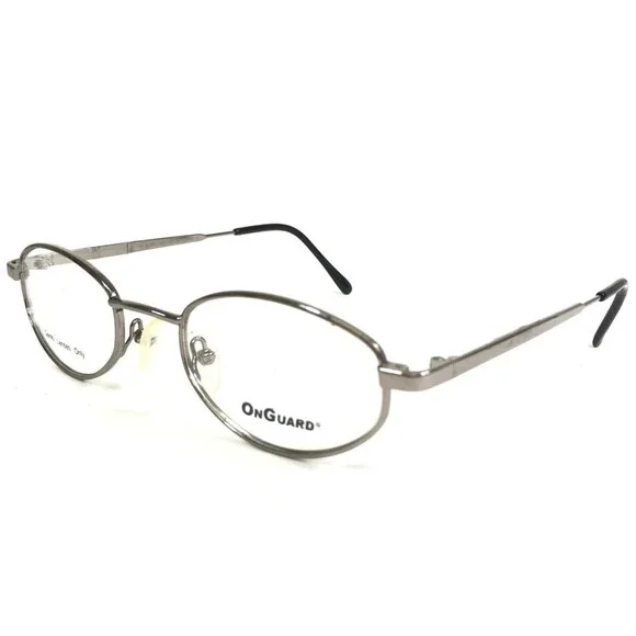 OnGuard Safety Eyeglasses Frames OG-093 Shiny Silver Round Z87-2+ 48-21-125