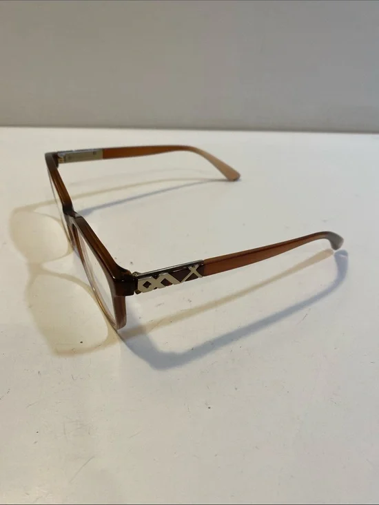 BURBERRY Brown Rectangular  Glasses with Metallic Accent