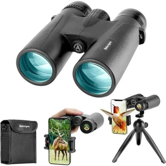 12x42 HD Binoculars for Adult - Large View Binoculars w/ Clear Low Light Vision