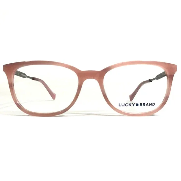 Lucky Brand Eyeglasses Frames D221 PINK HORN Gold Square Full Rim 52-17-140