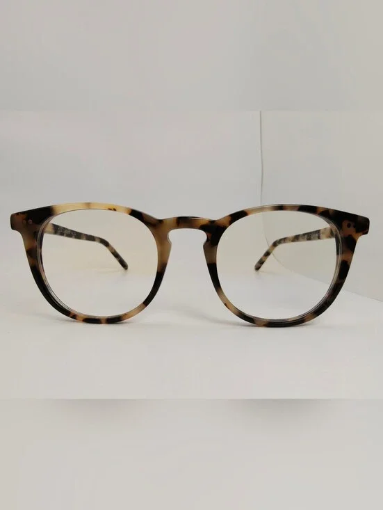 Ona. RFLKT. Tortoiseshell Round Eyeglass Frames. Beige/Brown/Maroon.