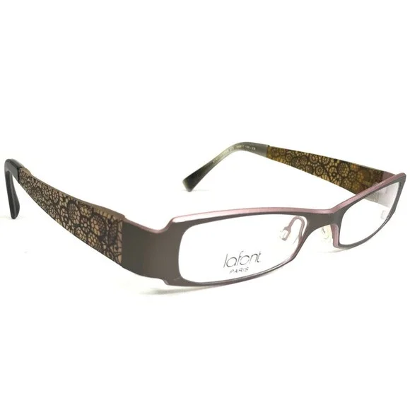 Lafont Eyeglasses Frames ATMOSPHERE 275 Black Pink Floral Rectangular 50-17-135