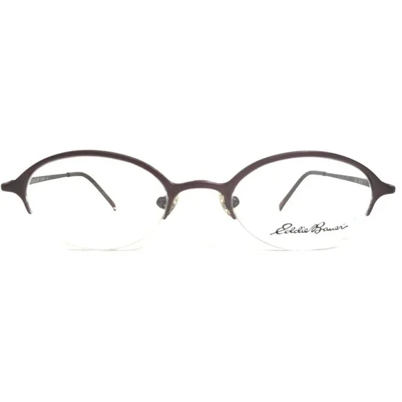 Eddie Bauer Eyeglasses Frames EMORY HKL Purple Round Half Rim 45-19-140