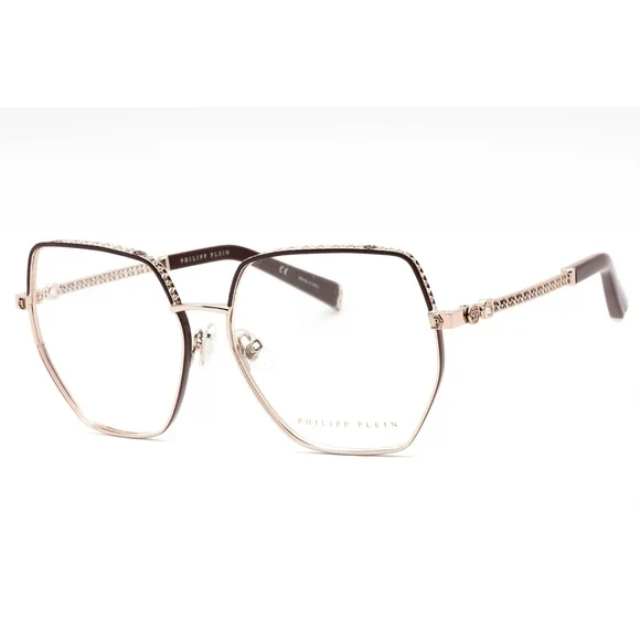 NWT PHILIPP PLEIN VPP054S 0K99 Shiny Red Gold Eyeglasses