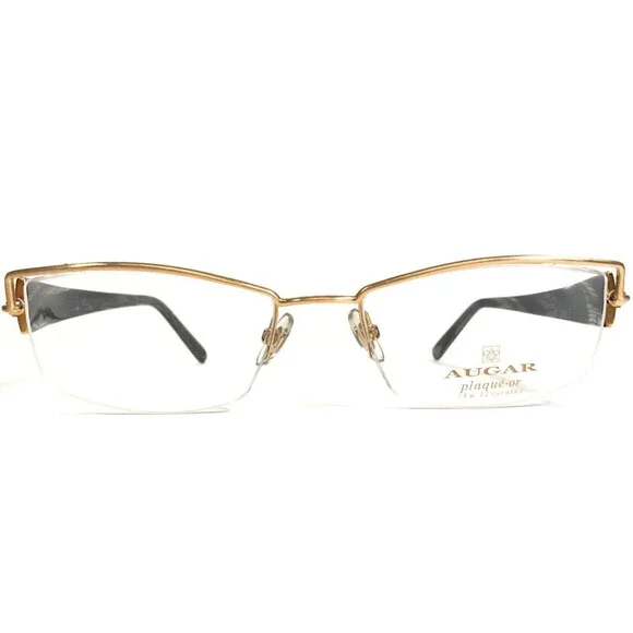 Augar Eyeglasses Frames FP163 CHAMPAGNE Gold Black Gray 22KT GP Plated 52-18-130