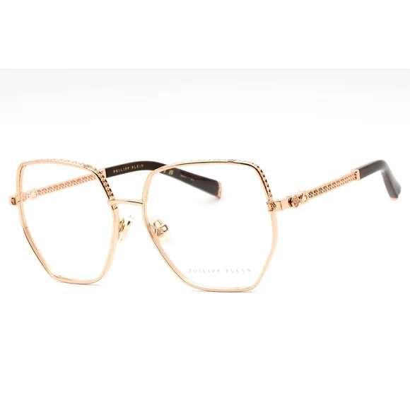 NWT PHILIPP PLEIN VPP054S 08FC Shiny Copper Gold Eyeglasses