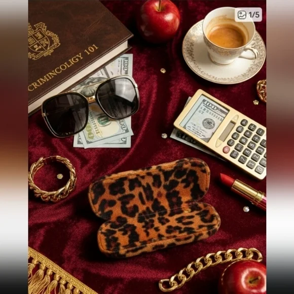 Cheetah Print Eyeglasses Case Brown