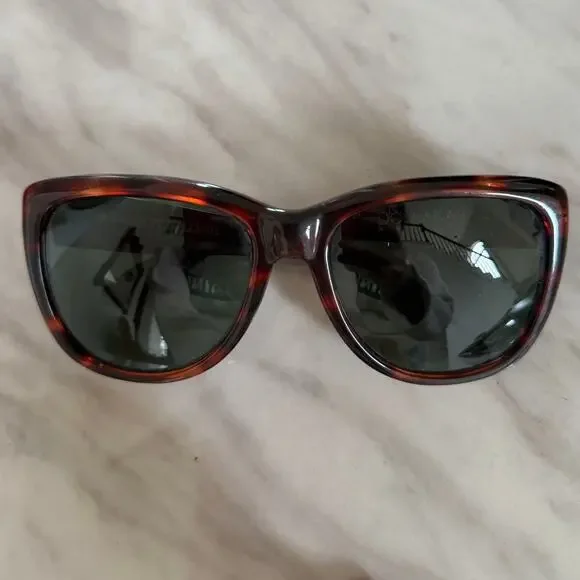 Vintage Donna Karan Brown Tortoiseshell Oversize Sunglasses