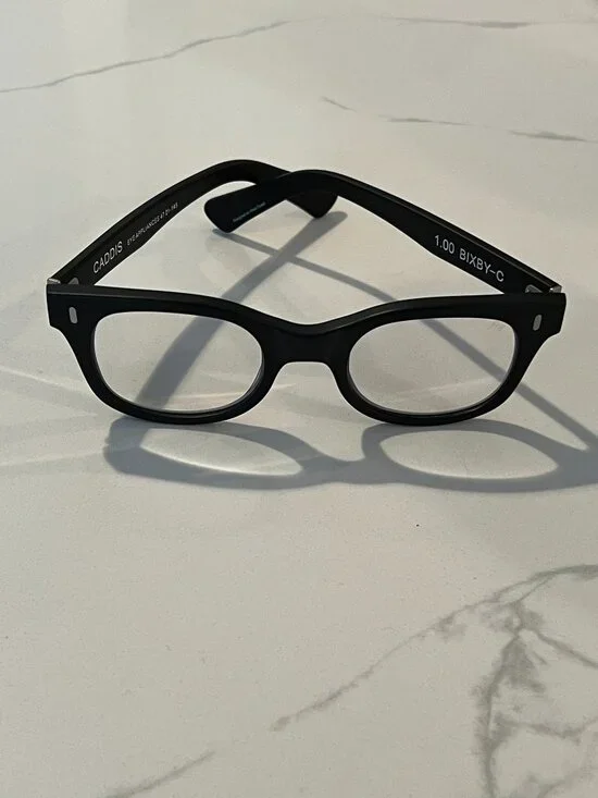NEW! Caddis Bixby Compact Matte Black 1.00 Reading Glasses
