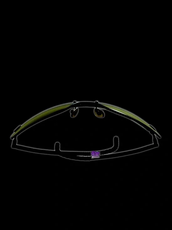 Chanel Model 4036 C126/8A Green Ombré Black Logo Rimless Y2K Shield Sunglasses