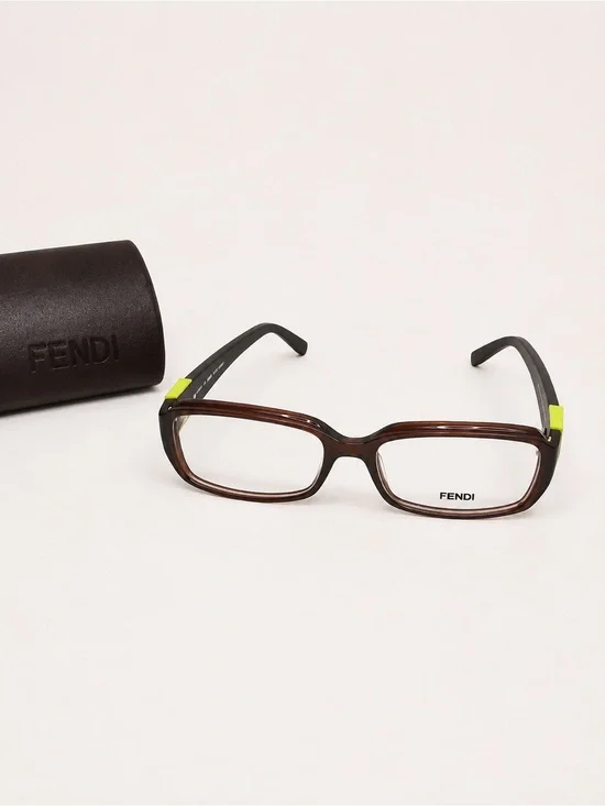 Fendi Italy F880 207 54-15-135 Brown Plastic Full Rim Eyeglasses Frame