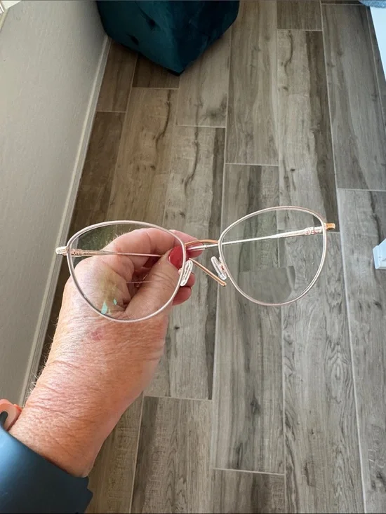 Escada rose gold thin metal frame glasses