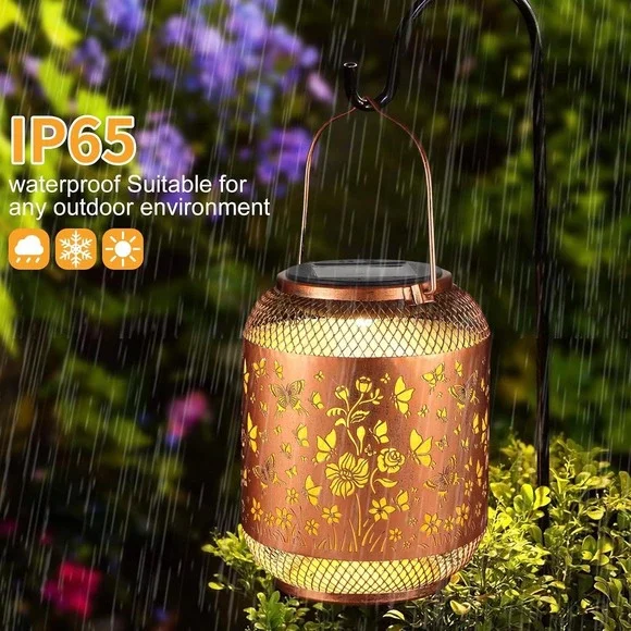 2 Pack Hummingbird Solar Lanterns Outdoor Hanging Garden Lights Waterproof