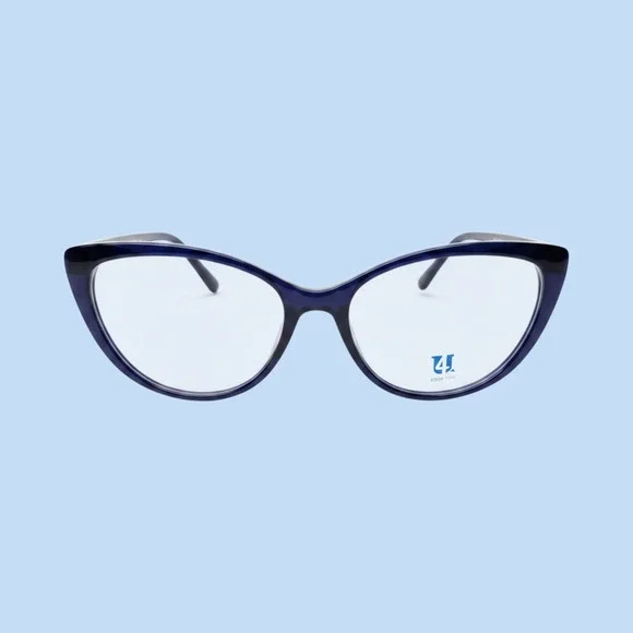 Four You U219 Cat Eye Glasses Frames Blue Womens Sturdy 52-16-145 Eyewear