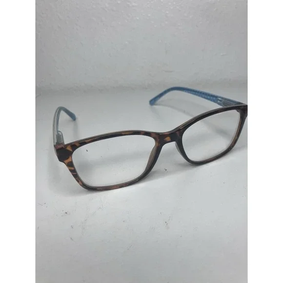 Lulu Guinness Brown Tortoise Frames with Turquoise Interior (LR24 2.0 52-17-135)