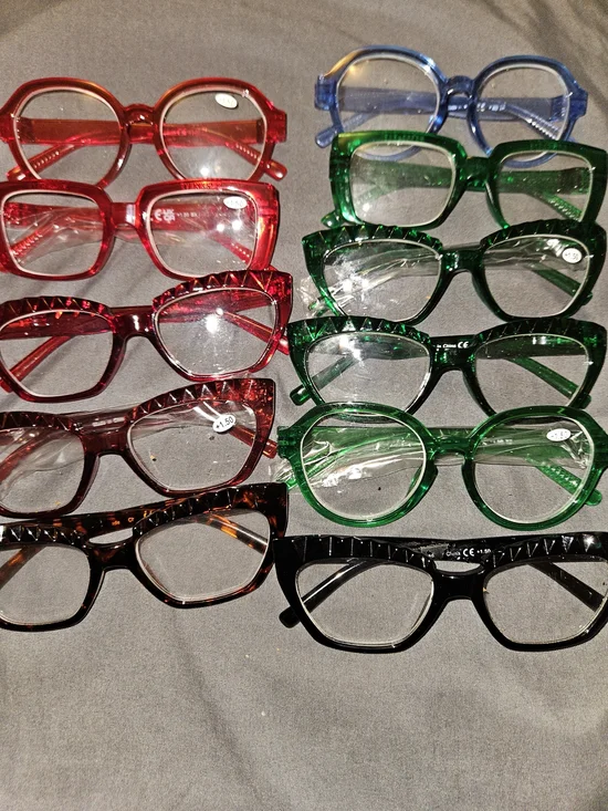 Assorted Women's Fashion 1.50 Eyeglasses Pack - Red, Green, Blue, Black