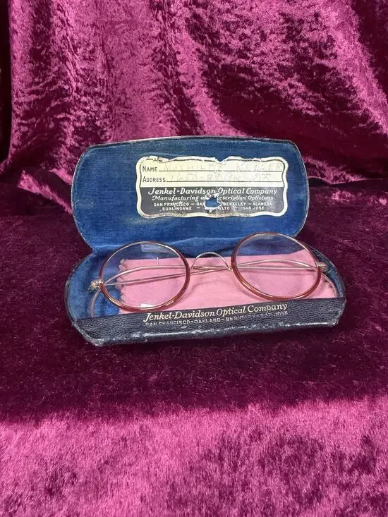 Antique Windsor Celluloid Pince-Nez Eyeglasses Round Spectacles Jenkel-Davidson