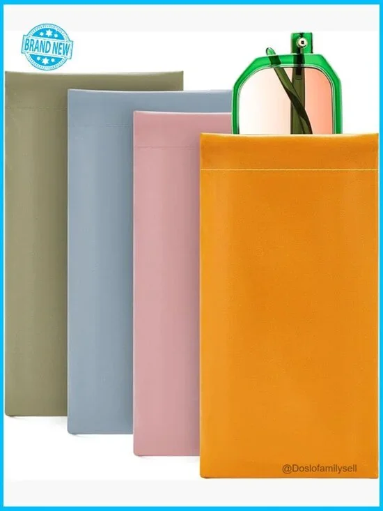 PU Leather Eyeglass Cases Set Spring Closure Portable Organizer Bag Chic
