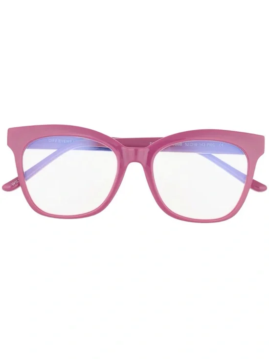 DIFF Willa Bluelight Glasses Bubblegum Pink Frame Blue Light Lens Square NWT